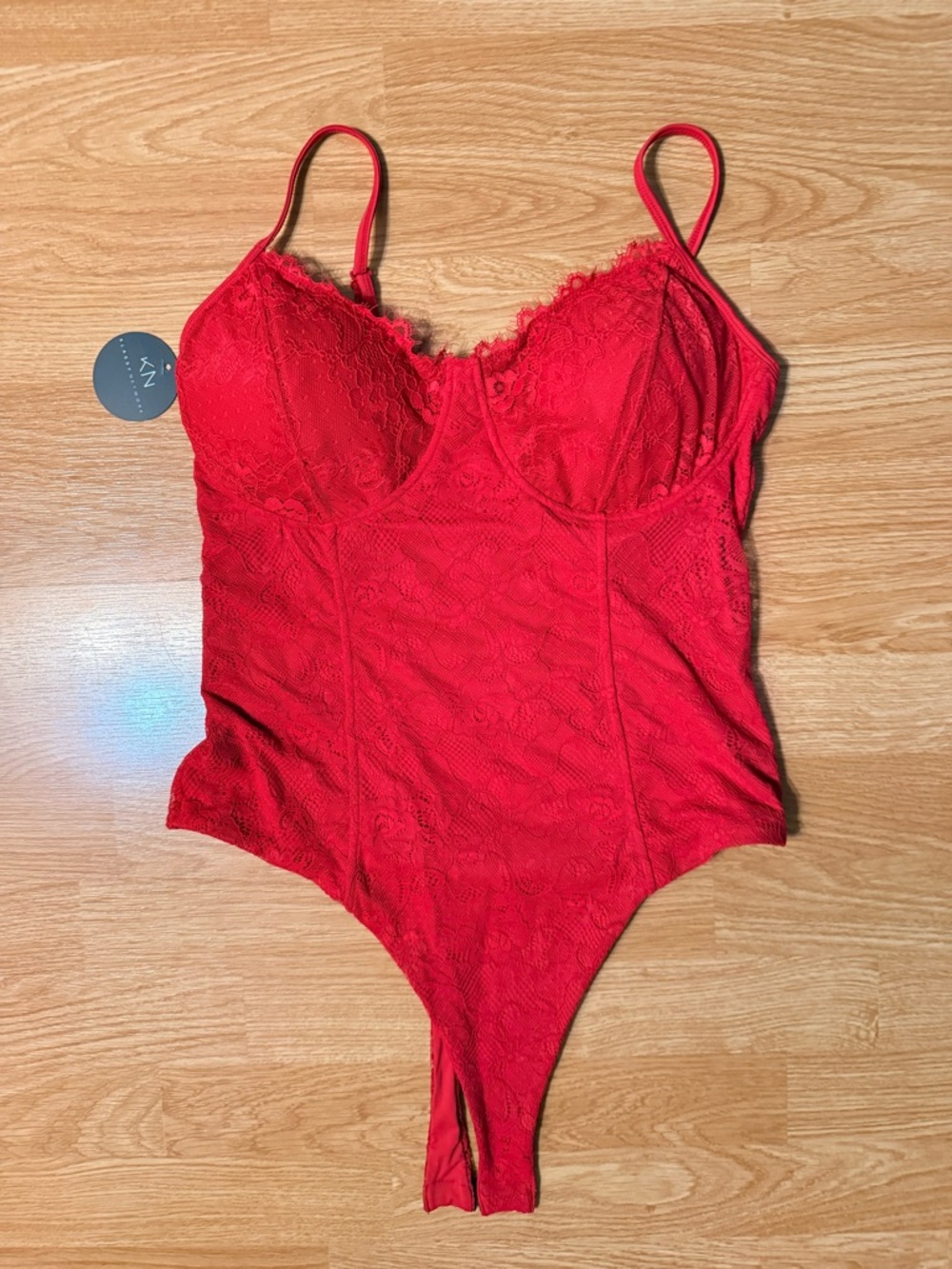 Klassy Red Lace Bodysuit with Adjustable Straps